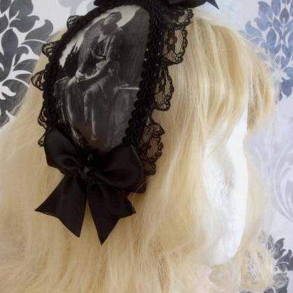 Beautiful Black Lolita Headdress, Headband, Black,..