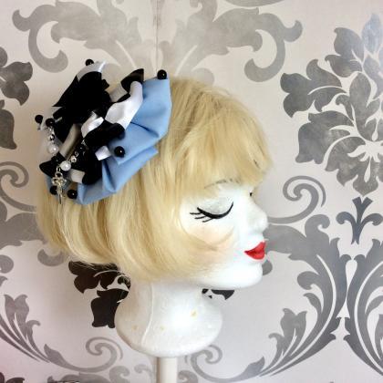 Pretty Alice In Wonderland Inspired Hair Bow..