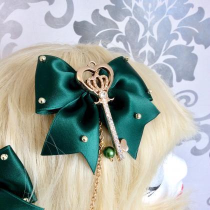 Pretty Satin Bows With Pearl Necklace, Brow..