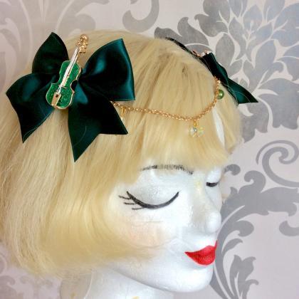 Pretty Satin Bows With Pearl Necklace, Brow..